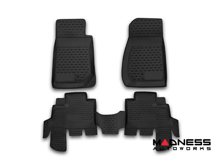 Jeep Wrangler JK Floor Liners - 3D Molded - Front + Rear - 4 Door